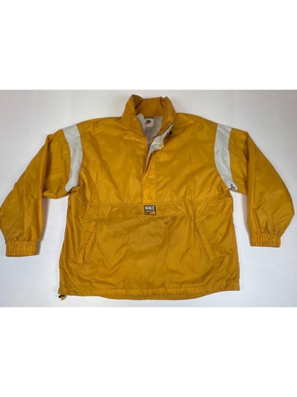 Vintage Nike Pullover Windbreaker Jacket Men's XXL Mustard Yellow White